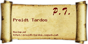 Preidt Tardos névjegykártya